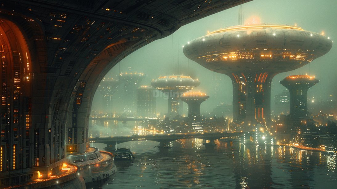 Diginalin AI-Generated Photo of a Space City